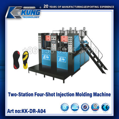 Machine automatique de moulage par injection de chaussures à quatre coups Deuxe station