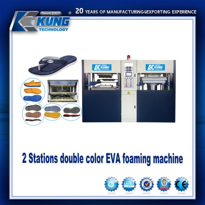 Double machine d'EVA Foaming /Pressing de couleur de deux stations