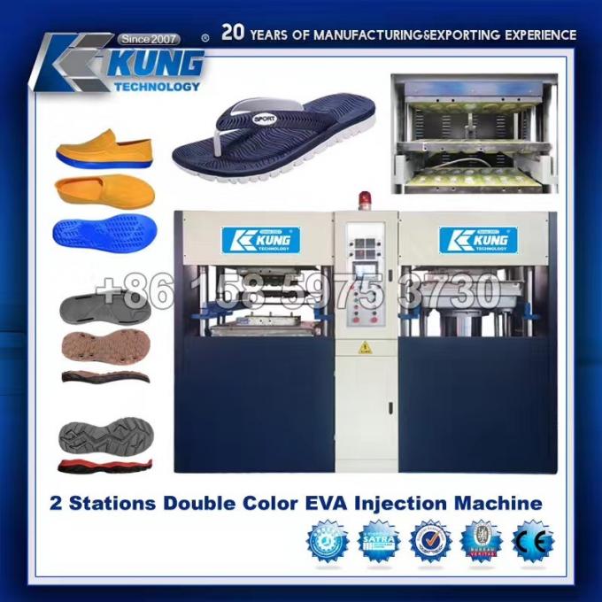 Double couleur EVA Foaming Machine Shoe Machine de deux stations