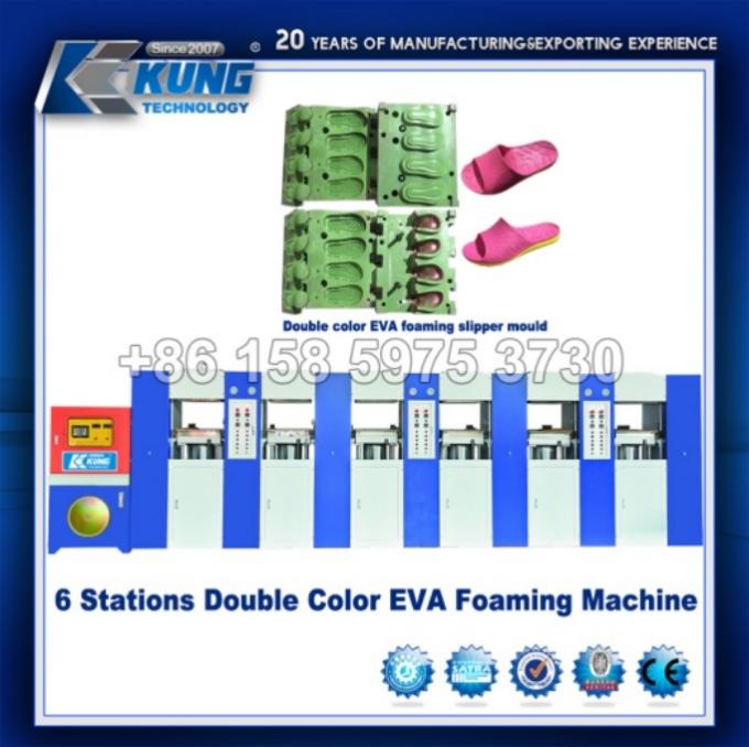 Double couleur EVA Slipper Foaming Making Machine de 4 stations