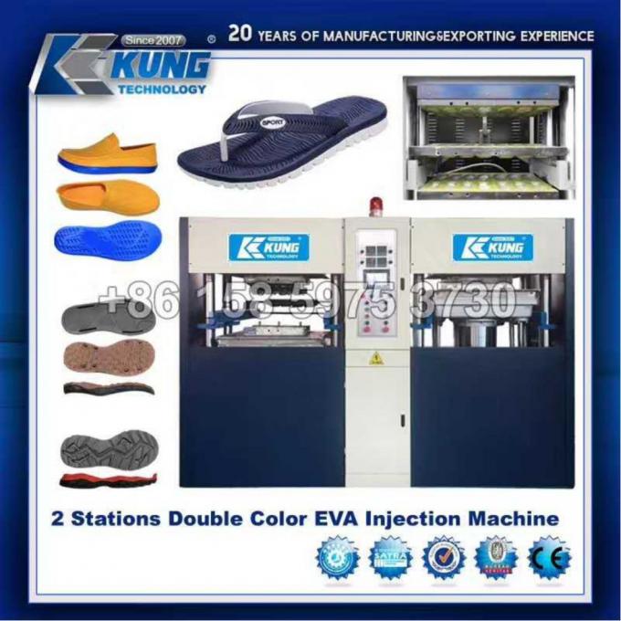 Double couleur EVA Slipper Foaming Making Machine de 4 stations