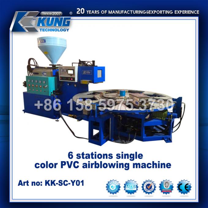Machine simple de PVC Airblowing de couleur de 6 stations