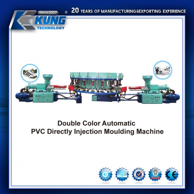 Machine automatique de moulage par injection directe de chaussure rotatoire de PVC de double couleur