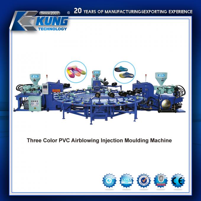 Machine de la machine de PVC Airblowing de trois couleurs/servo-commande pour la fabrication de chaussures